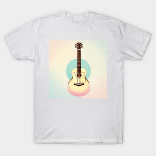 Beautiful Pastel Colors Acoustic Classical Guitar Drawing T-Shirt